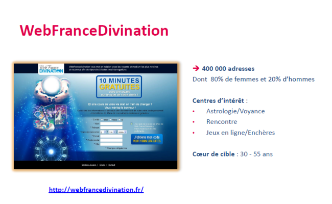 Location fichier email voyance
